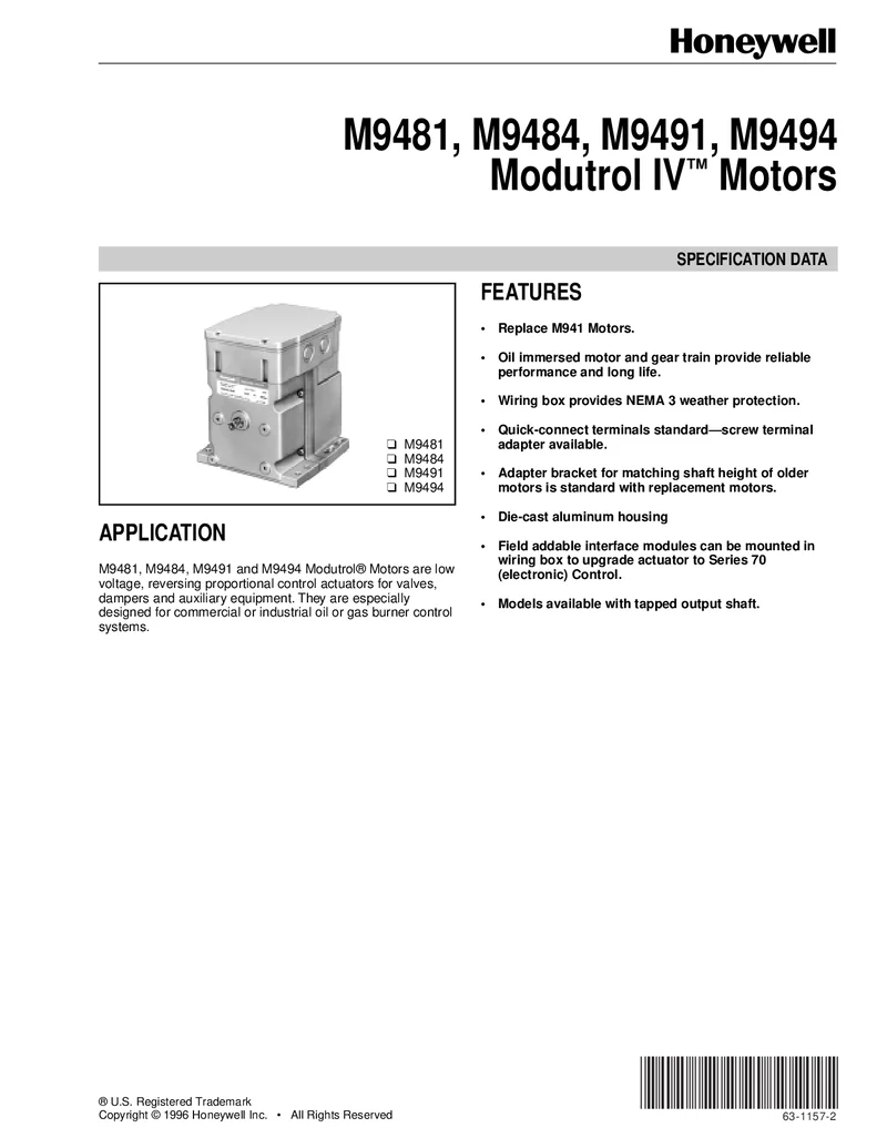 Modutrol 150PSI – Especificación Técnica